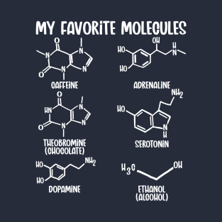 My Favorite Molecules Cool Funny Science Chemistry Elements T-Shirt