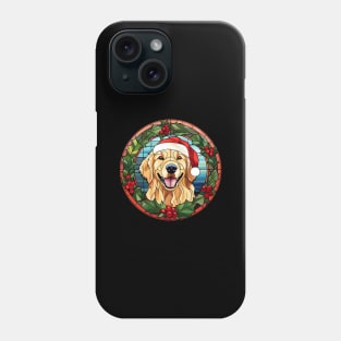 Christmas Dog Stained Glass Golden Retriever Phone Case