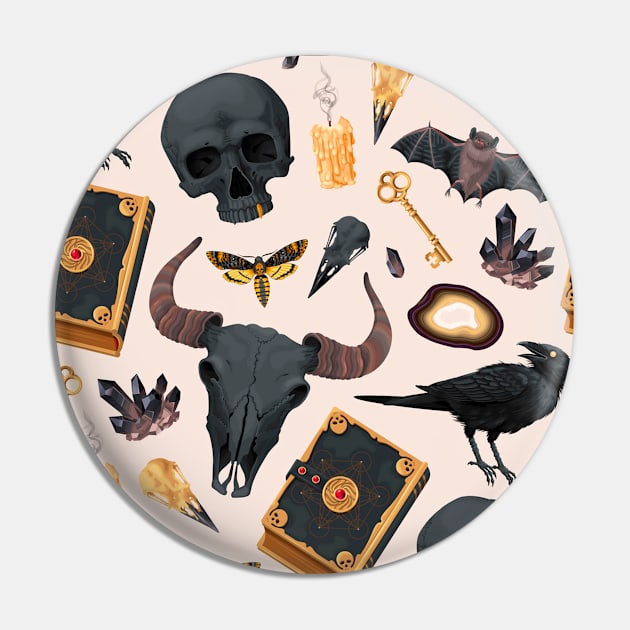 Skull witch Halloween Pin by igzine