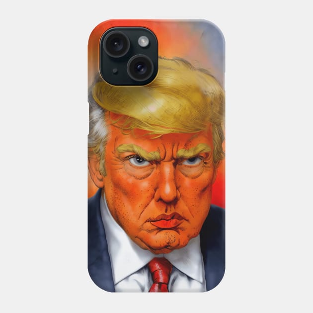 Trump Cartoon Mugshot Phone Case by GreenGuyTeesStore