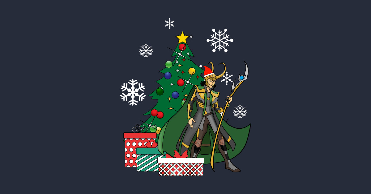 Loki Around The Christmas Tree Loki TShirt TeePublic