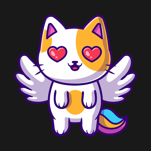 Cute Cat Unicorn Flying Cartoon by Catalyst Labs