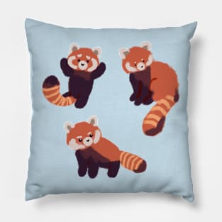 Three cute red pandas Pillow