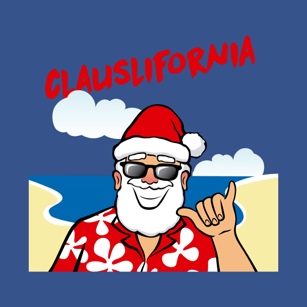 California Hipster Surfer Beach Santa Gift for Daddy T-Shirt by geekandgamerstore