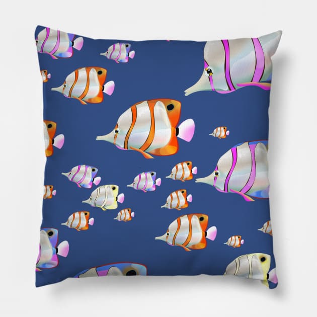 Tropical Angel Fish Pillow by nickemporium1