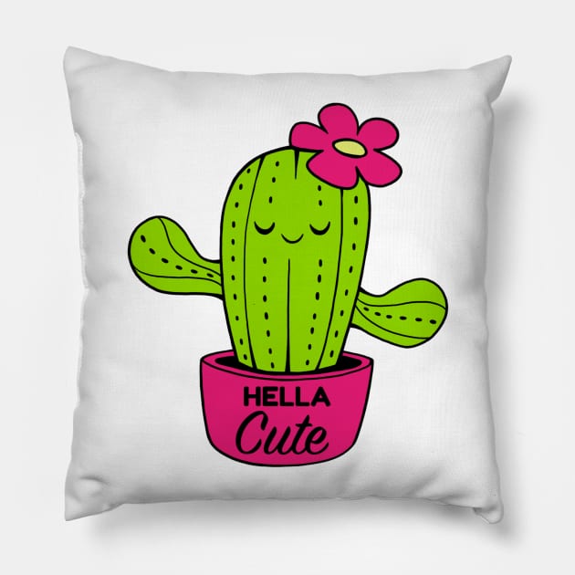 Hella Cute Cactus Pillow by alexandrasketch