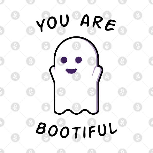 Funny Little Ghost Pun Beautiful Bootiful - Halloween by HappyGiftArt