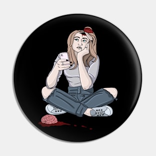 Phone Zombie Pin