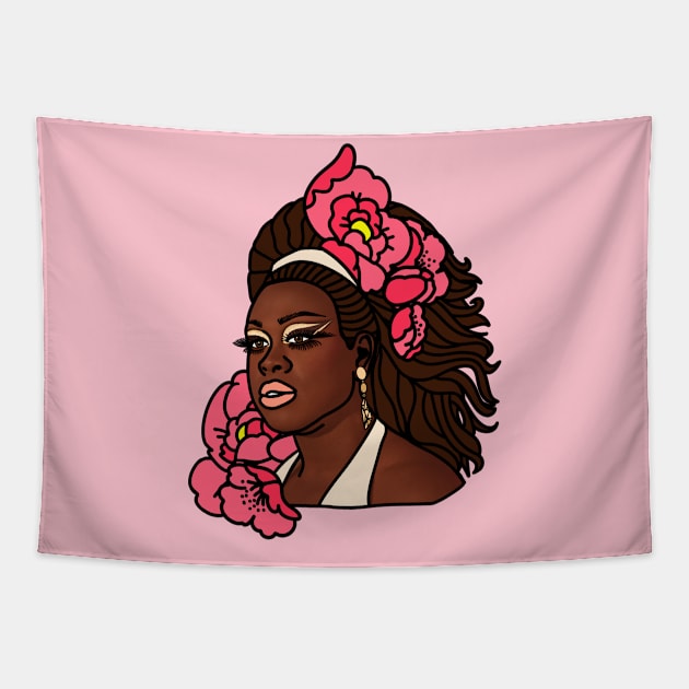 Bob the Drag Queen Flower Vintage Tattoo Tapestry by izzyfaye