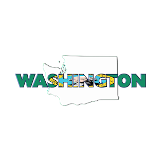 Washington Colored State Letters T-Shirt