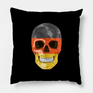 Germany Flag Skull - Gift for German With Roots From Germany Pillow