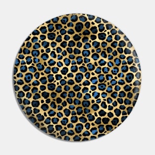 Blue and Gold Leopard Pin