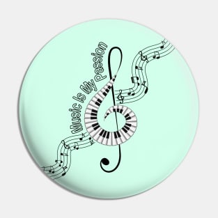 Treble Clef Piano Pin