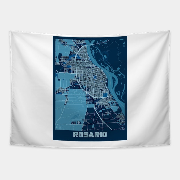 Rosario - Argentina Peace City Map Tapestry by tienstencil