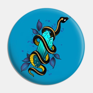 Snake with Crystals Pin