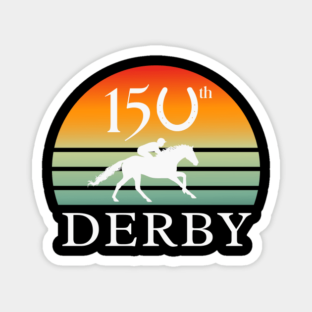 150th Kentucky Derby May 4 2024 - Retro Horse Racing Magnet by Ivanapcm