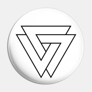 Inverted Valknut Pin