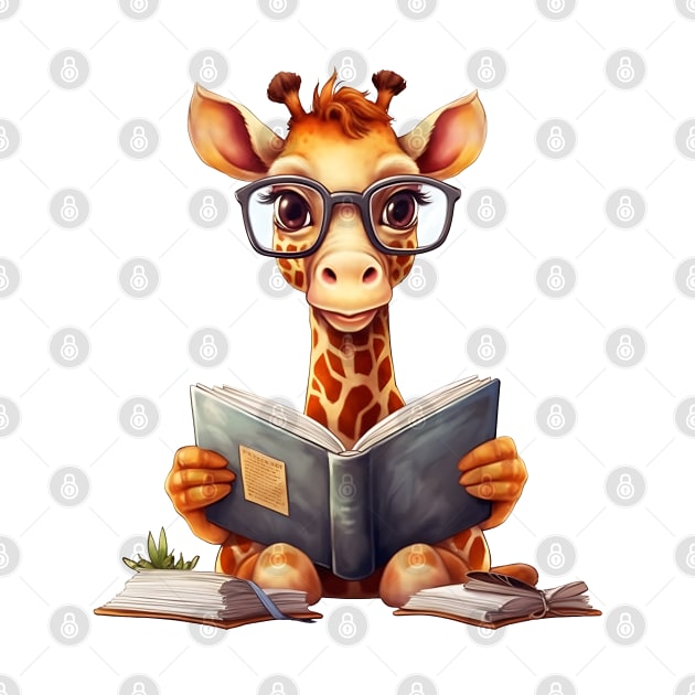 Giraffe with Book by Chromatic Fusion Studio