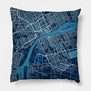Detroit - Michigan Peace City Map Pillow