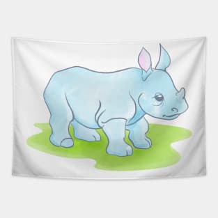 Baby Blue Rhino Tapestry