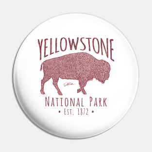 Yellowstone National Park, Walking Bison Pin
