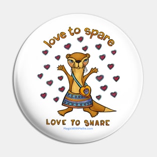 Love to Spare, Love to Share  - Animals of Inspiration Otter Illustration Pin