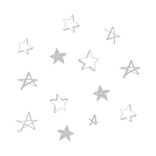 Small silver star doodle pattern T-Shirt