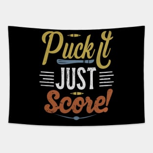 Puck it score it Tapestry