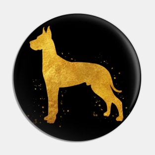 Great Dane dog golden art Pin