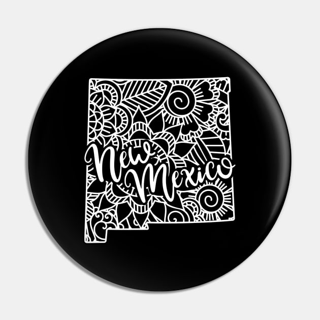 New Mexico USA Mandala Art Gift Pin by JKFDesigns