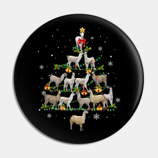 Cute Llama Christmas Tree Xmas Gift Pin