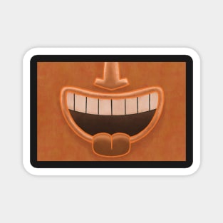 Orange Tiki Smile Mask! Magnet