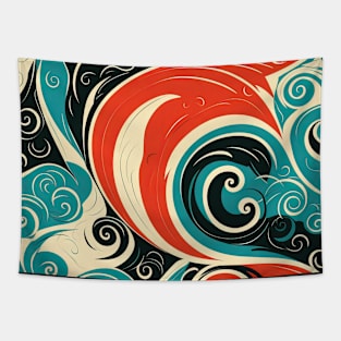 Abstract Swirls and Waves Effect illustration Tapestry