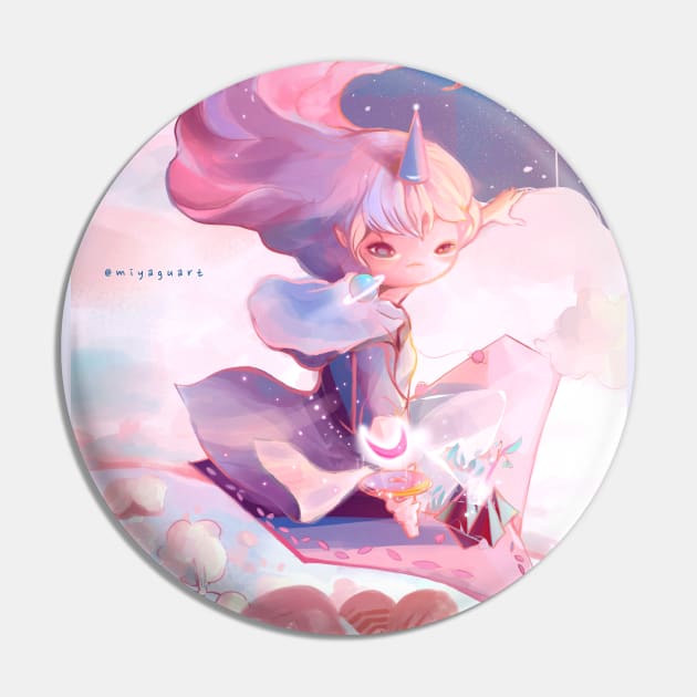 Above the World Pin by Miya Gu Art