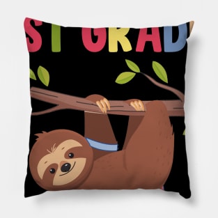 Funny Hello 1st Grade Gift Back To School Sloth Pillow