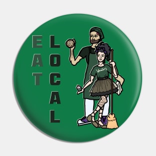 "Eat Local" Bakery Characters Pin