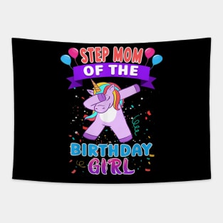 Step Mom Of The Birthday Girl Unicorn Birthday Tapestry