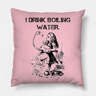 Flamingos Drink Boiling Water Pillow