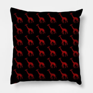 Red Hearts Giraffe Pillow