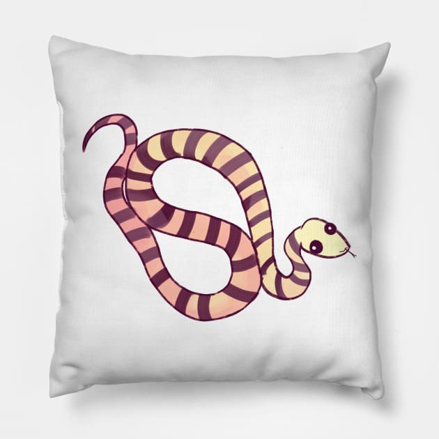 Cute watercolor snake Pillow by Mayarart