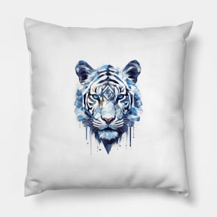 Poly Art White Tiger Pillow