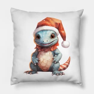 Gila Monster in Santa Hat Pillow