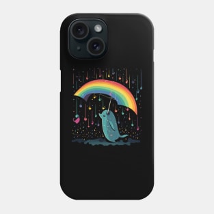 Narwhal Rainy Day With Umbrella Phone Case