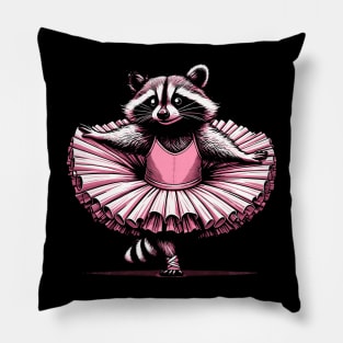 Cute Raccoon Ballet Dance Funny Ballet Pillow