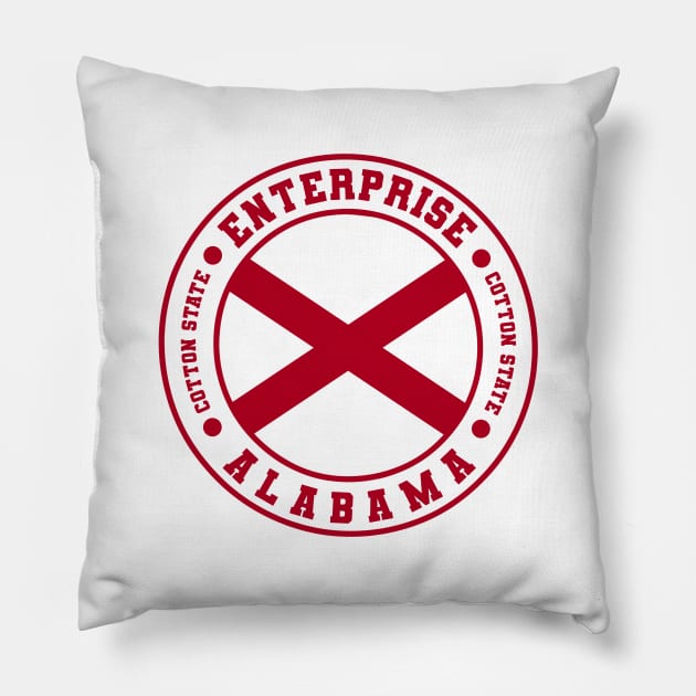 Enterprise Alabama USA Pillow by urban-wild-prints