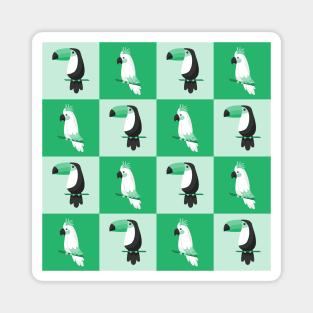 TROPICAL BIRDS - GREEN PALETTE Magnet