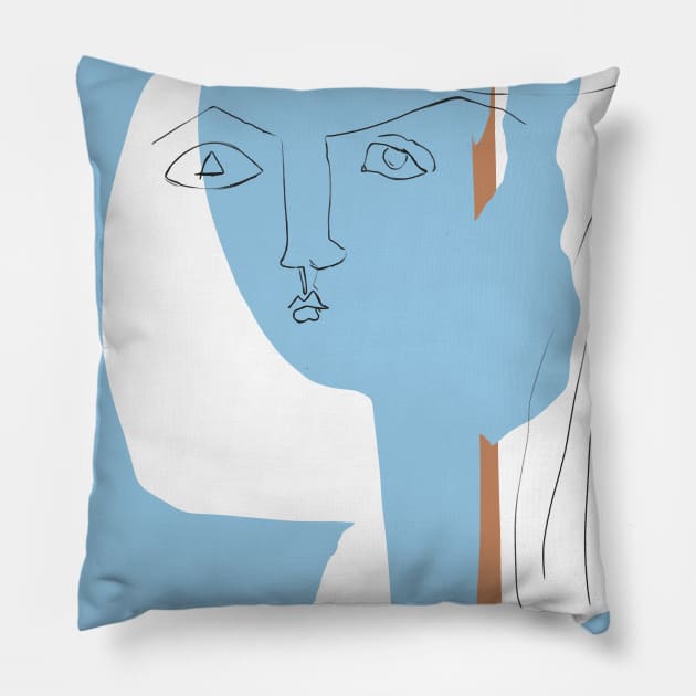 Picasso blue face Pillow by shamila