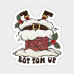 Bottom Up Chimney Santa Magnet