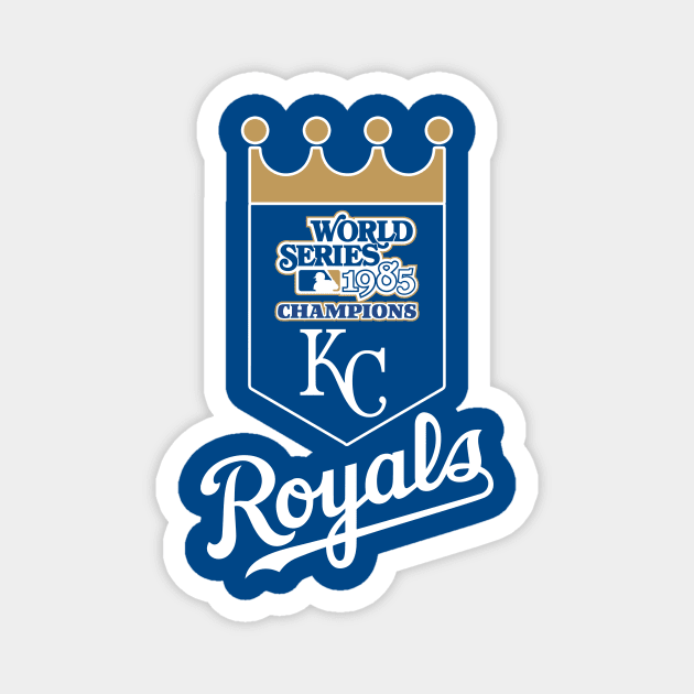 Kansas City Royals 1985 World Series Champs - White Font Magnet by dvstinjames