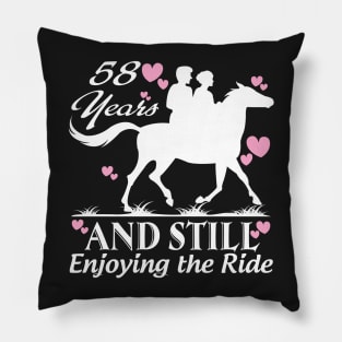 58 years and still enjoying the ride Pillow